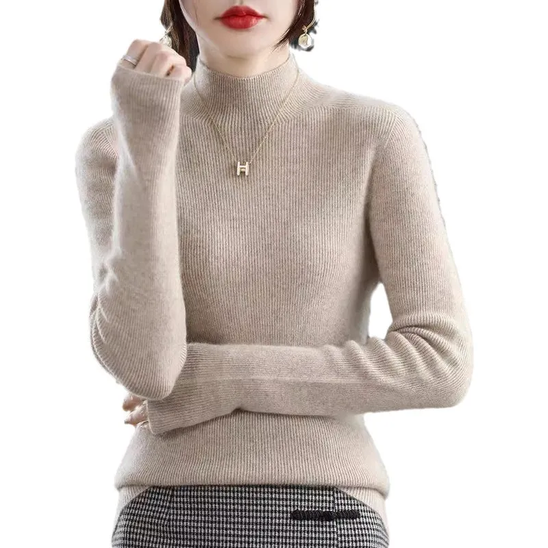 Damen Schmaler Kurzrollkragenpullover in kuscheliger Kaschmir‑Optik mit feiner Rippenstruktur Nord Taschen