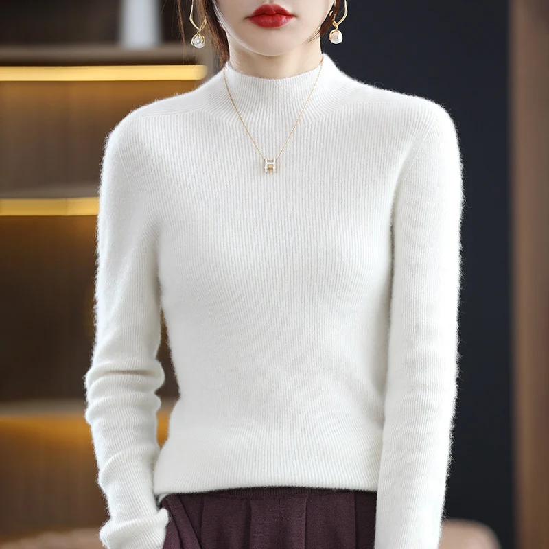 Damen Schmaler Kurzrollkragenpullover in kuscheliger Kaschmir‑Optik mit feiner Rippenstruktur Nord Taschen