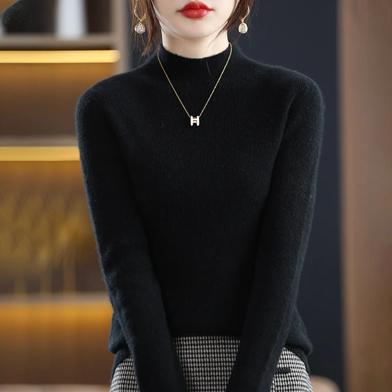 Damen Schmaler Kurzrollkragenpullover in kuscheliger Kaschmir‑Optik mit feiner Rippenstruktur Nord Taschen