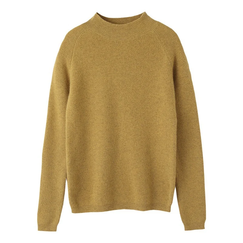 Damen Schmal geschnittener Stehkragenpullover aus leichtem Feinstrick mit feiner Rippenstruktur Nord Taschen