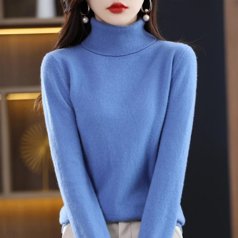Damen Schmal geschnittener Rollkragenpullover aus kaschmirähnlichem Feinstrick mit softem Flor Nord Taschen