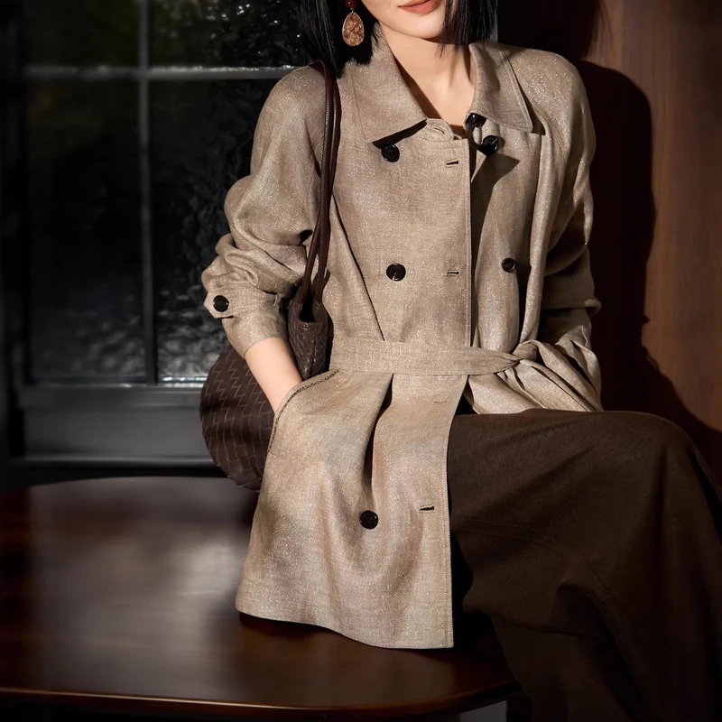Damen Elegante und zeitlose Trenchjacke Nord Taschen