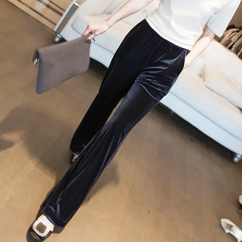 Damen Elegante und weite Plissee-Stoffhose Nord Taschen