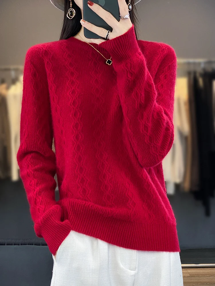 Damen Zopfmuster-Feinstrickpullover mit feiner Struktur und kastiger Silhouette Nord Taschen