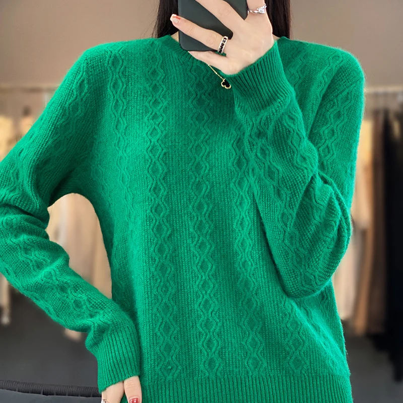 Damen Zopfmuster-Feinstrickpullover mit feiner Struktur und kastiger Silhouette Nord Taschen