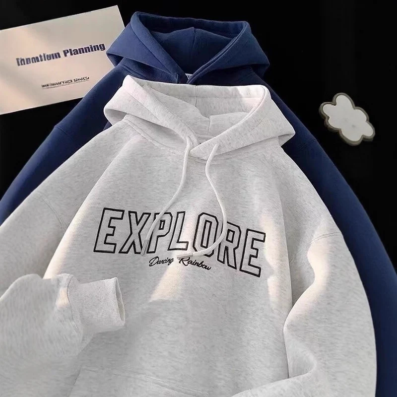 Unisex Oversized Kapuzenpullover mit Schriftzug Nord Taschen