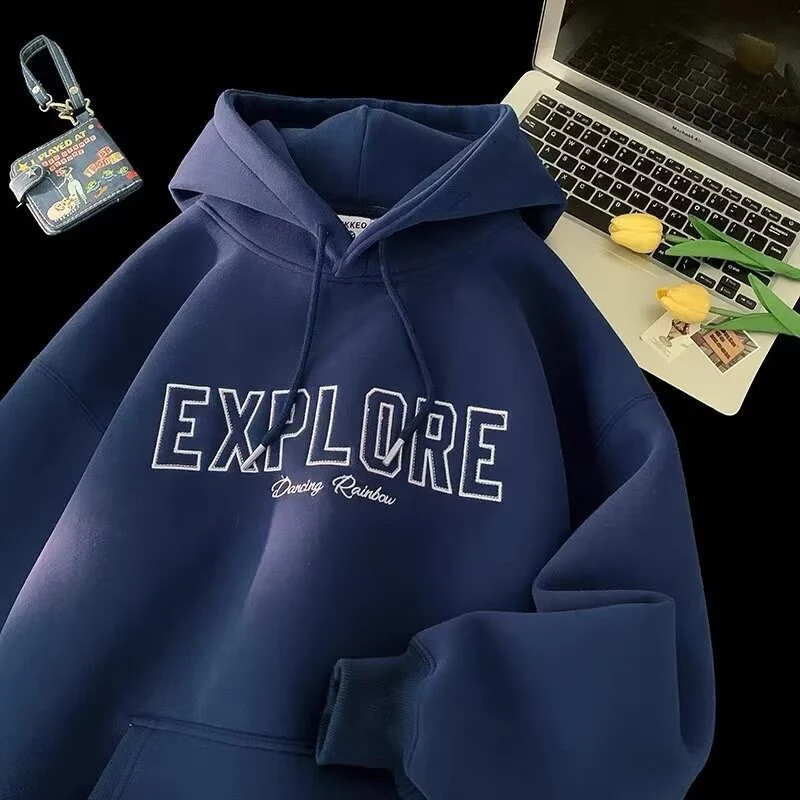 Unisex Oversized Kapuzenpullover mit Schriftzug Nord Taschen
