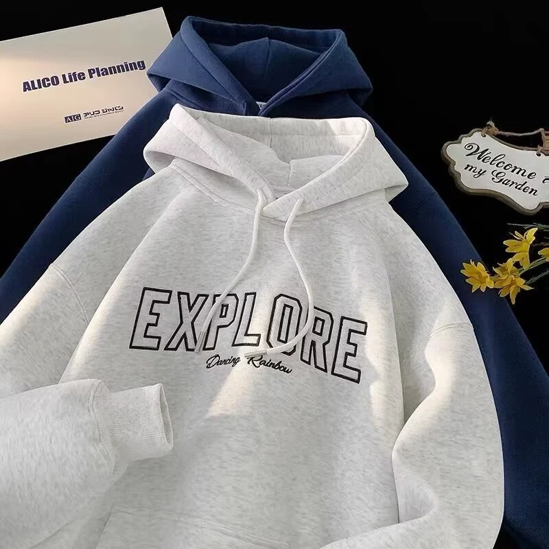 Unisex Oversized Kapuzenpullover mit Schriftzug Nord Taschen