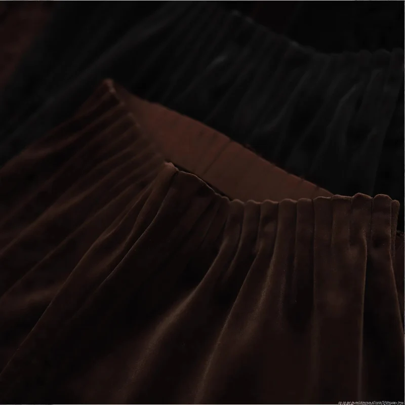 Damen Eleganter Samtrock mit elastischem Bund Nord Taschen