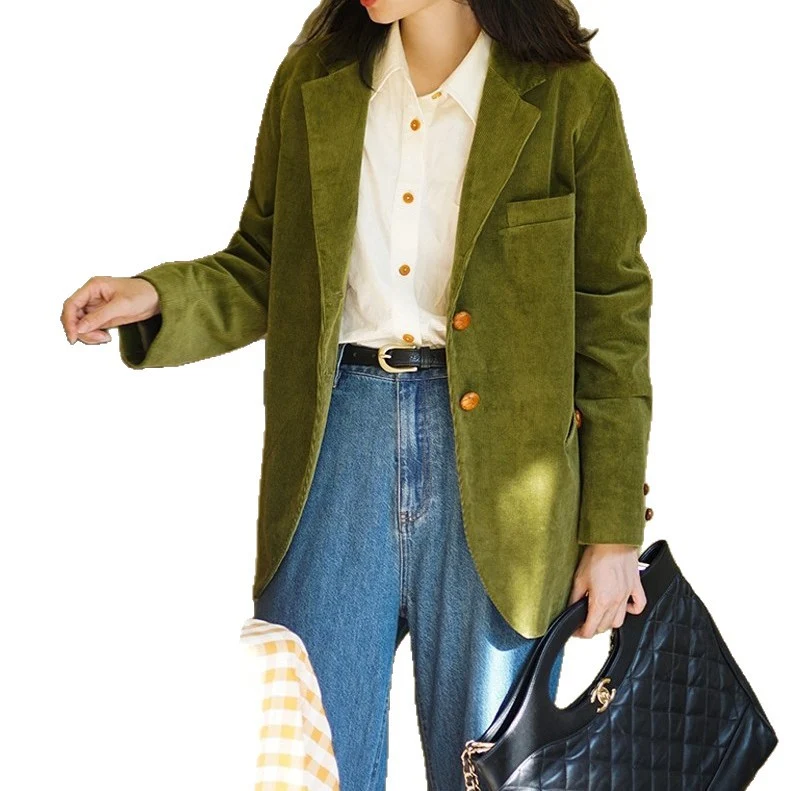 Damen Eleganter Samtblazer mit Knopfdetail Nord Taschen