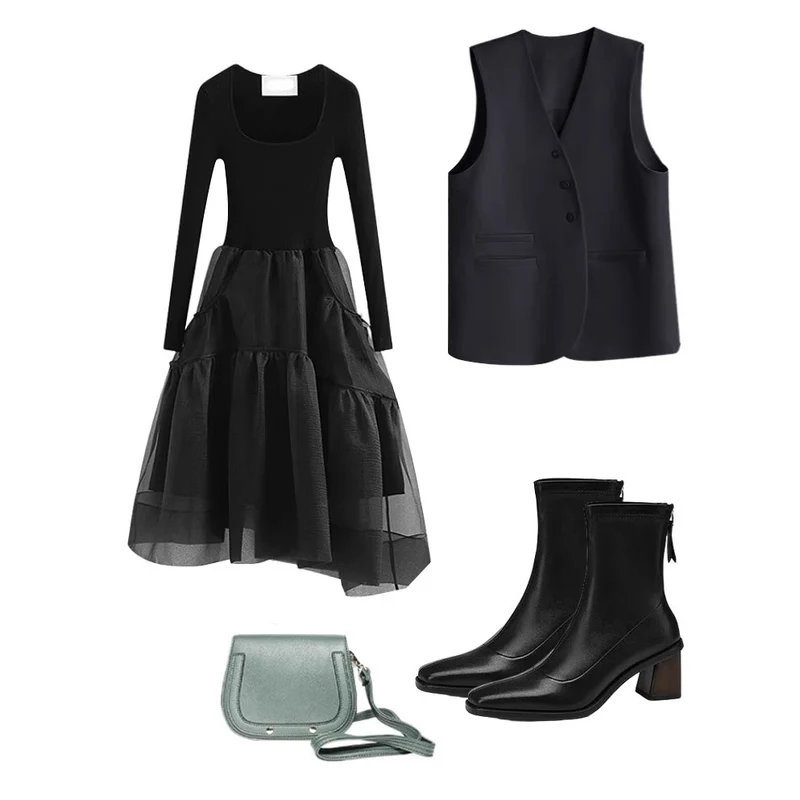 Damen Elegante Blazer-Weste Nord Taschen