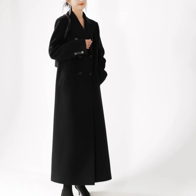 Damen Eleganter Doppeltbreasted Mantel Nord Taschen