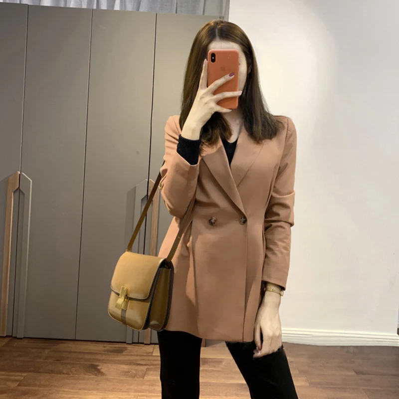 Damen Eleganter Doppeltbreasted Blazer mit modernem Schnitt Nord Taschen