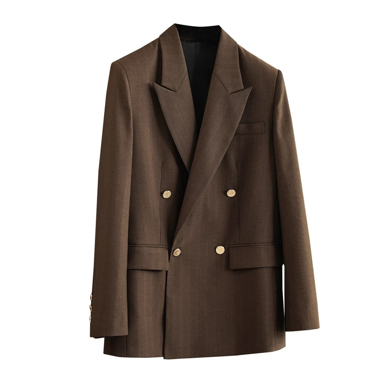 Damen Eleganter Doppeltbreasted Blazer Nord Taschen 1789269052