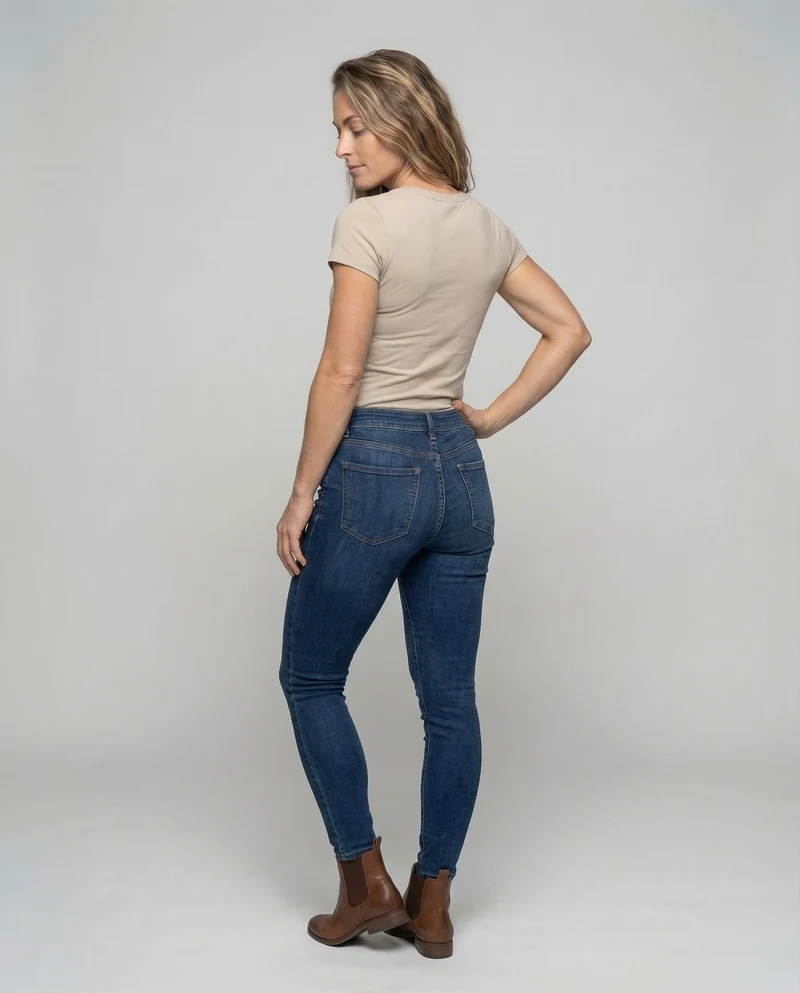 Damen V-Ausschnitt-Shirt Stretchjersey