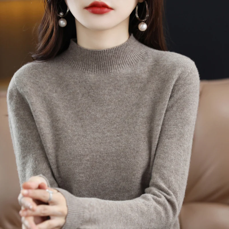 Damen Schlanker Feinstrick-Mockneckpullover mit extrafeinem Flauschfinish und verlängerten Bündchen Nord Taschen
