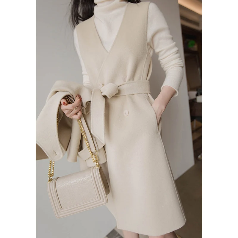 Damen Elegante Übergangsjacke mit Taillengürtel Nord Taschen
