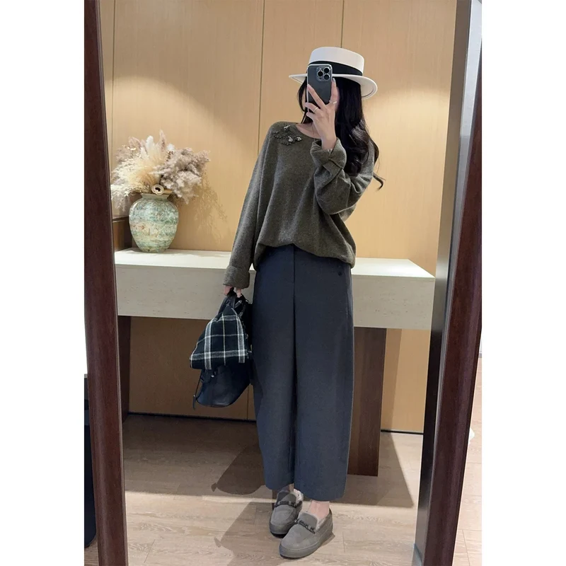 Damen Elegante und weite Anzughose Nord Taschen