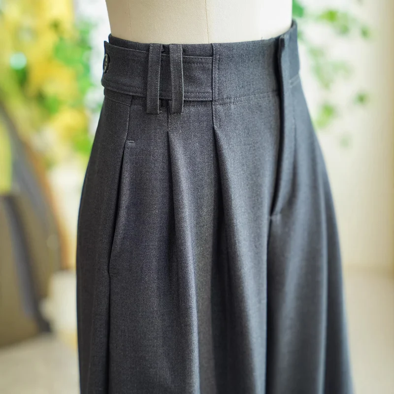 Damen Elegante und weit geschnittene Hochtaillierte Anzughose Nord Taschen