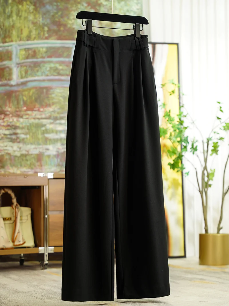 Damen Elegante und weit geschnittene Hochtaillierte Anzughose Nord Taschen