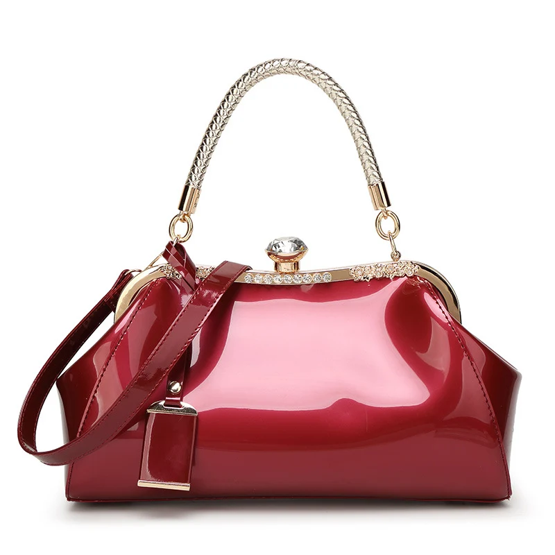 Damen elegante Handtasche mit glanzvollem Vintage-Design Nord Taschen