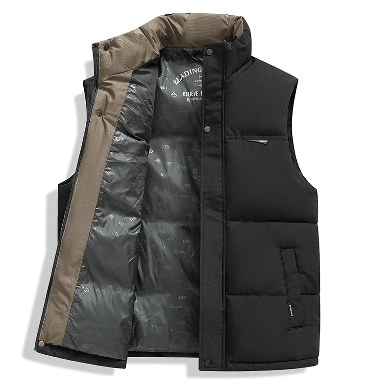 Herren Thermo-Pufferweste mit verstärktem Kragen, Zweifachverschluss & Futter mit Logo-Print Nord Taschen
