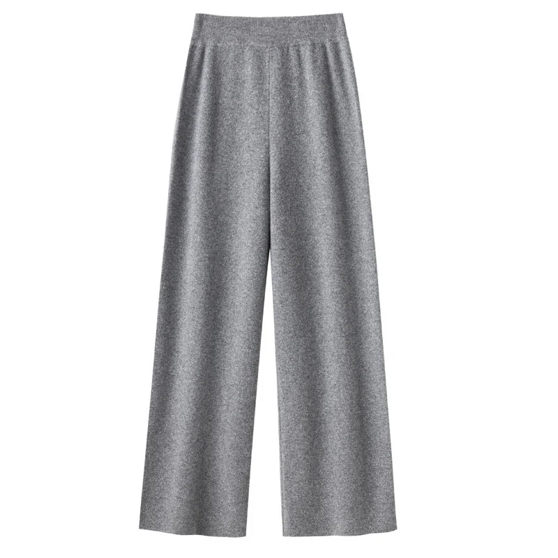 Damen Weite Strickhose mit hohem Bund und kaschmirähnlicher Weichheit Nord Taschen