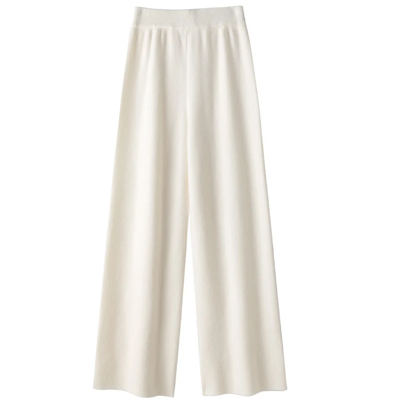 Damen Weite Strickhose mit hohem Bund und kaschmirähnlicher Weichheit Nord Taschen