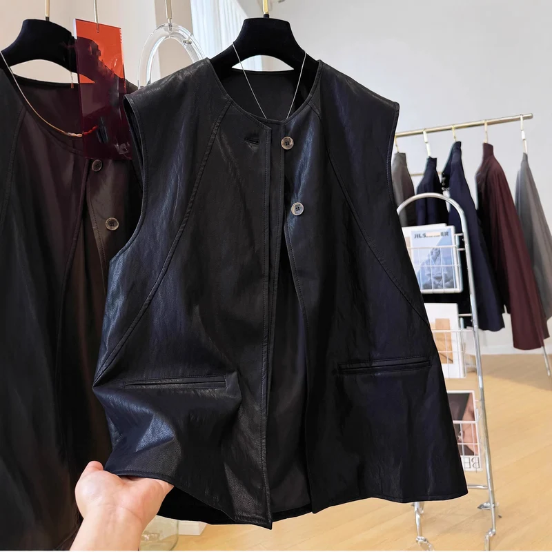 Damen Edle Lederweste Nord Taschen