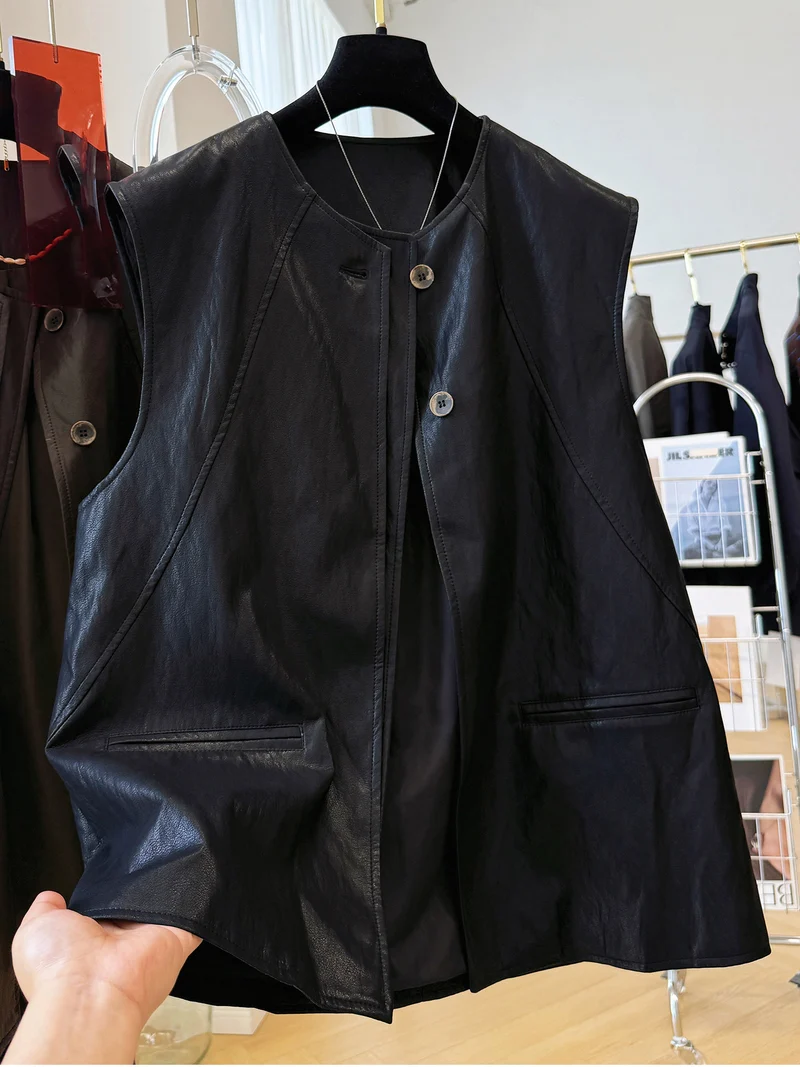 Damen Edle Lederweste Nord Taschen