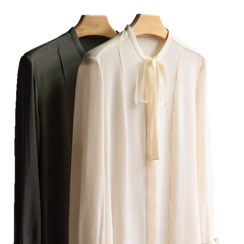 Damen Edle Bluse mit Schleifen-Detail Nord Taschen
