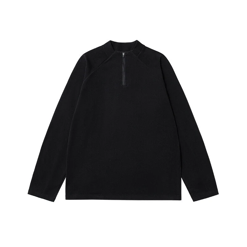 Herren Leichtes Funktions-Halbzip-Sweatshirt mit Stehkragen und Raglanärmeln Nord Taschen