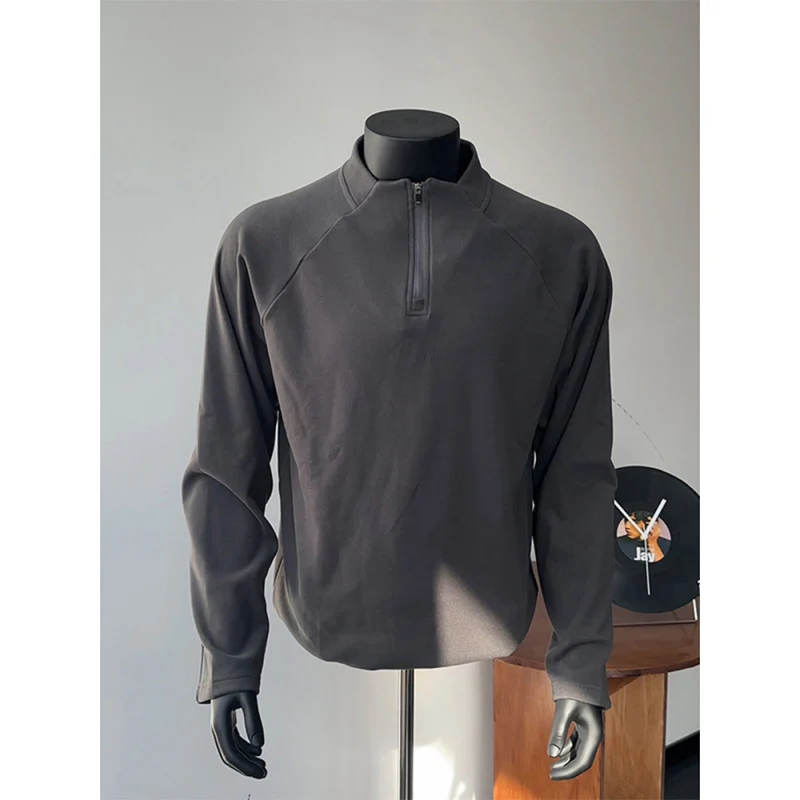 Herren Leichtes Funktions-Halbzip-Sweatshirt mit Stehkragen und Raglanärmeln Nord Taschen