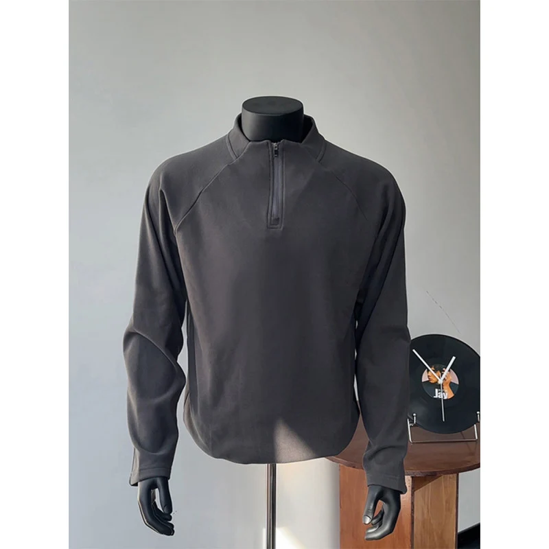 Herren Leichtes Funktions-Halbzip-Sweatshirt mit Stehkragen und Raglanärmeln Nord Taschen