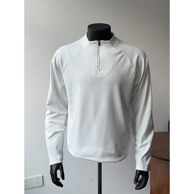 Herren Leichtes Funktions-Halbzip-Sweatshirt mit Stehkragen und Raglanärmeln Nord Taschen