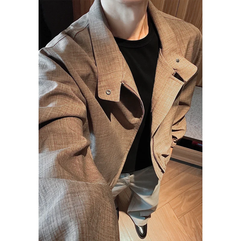 Herren Leichte Zipjacke mit Stehkragen, elastischen Bündchen und melierter Struktur Nord Taschen