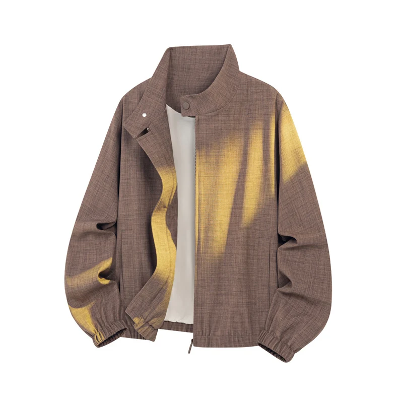Herren Leichte Zipjacke mit Stehkragen, elastischen Bündchen und melierter Struktur Nord Taschen