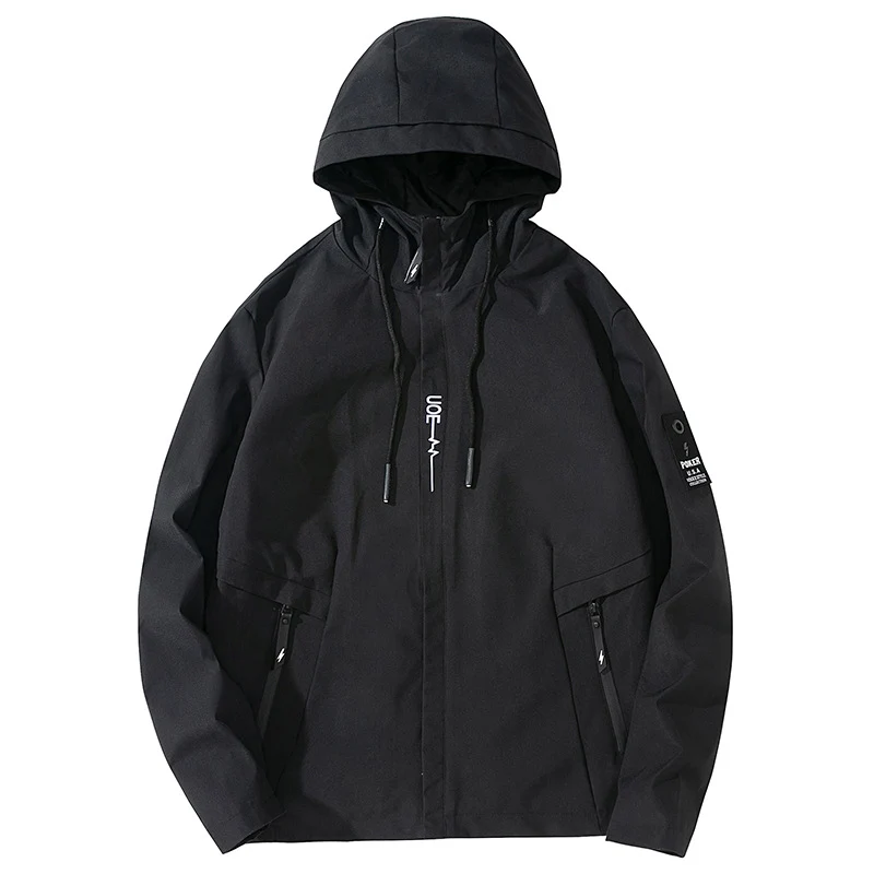 Herren Leichte wasserabweisende Tech-Hoodiejacke mit Kapuze, Reißverschlusstaschen und verstellbarem Saum Nord Taschen
