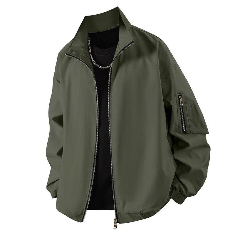 Herren Leichte Utility-Zipjacke mit Stehkragen, Ärmeltasche und elastischem Saum Nord Taschen