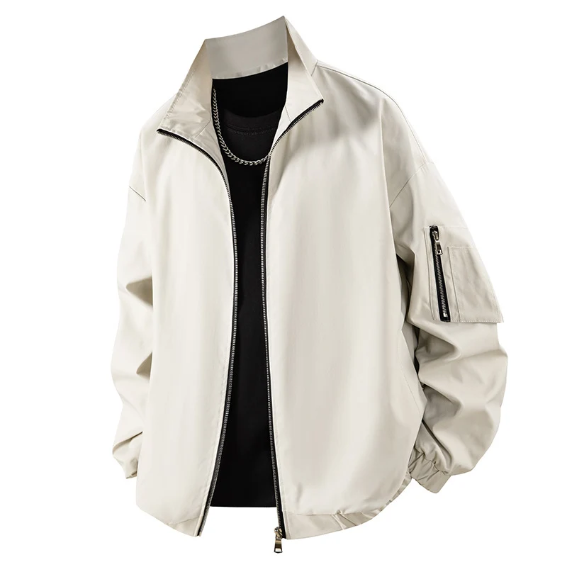 Herren Leichte Utility-Zipjacke mit Stehkragen, Ärmeltasche und elastischem Saum Nord Taschen