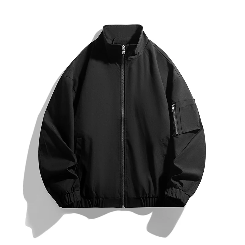 Herren Leichte Utility-Zipjacke mit Stehkragen, Ärmeltasche und elastischem Saum Nord Taschen