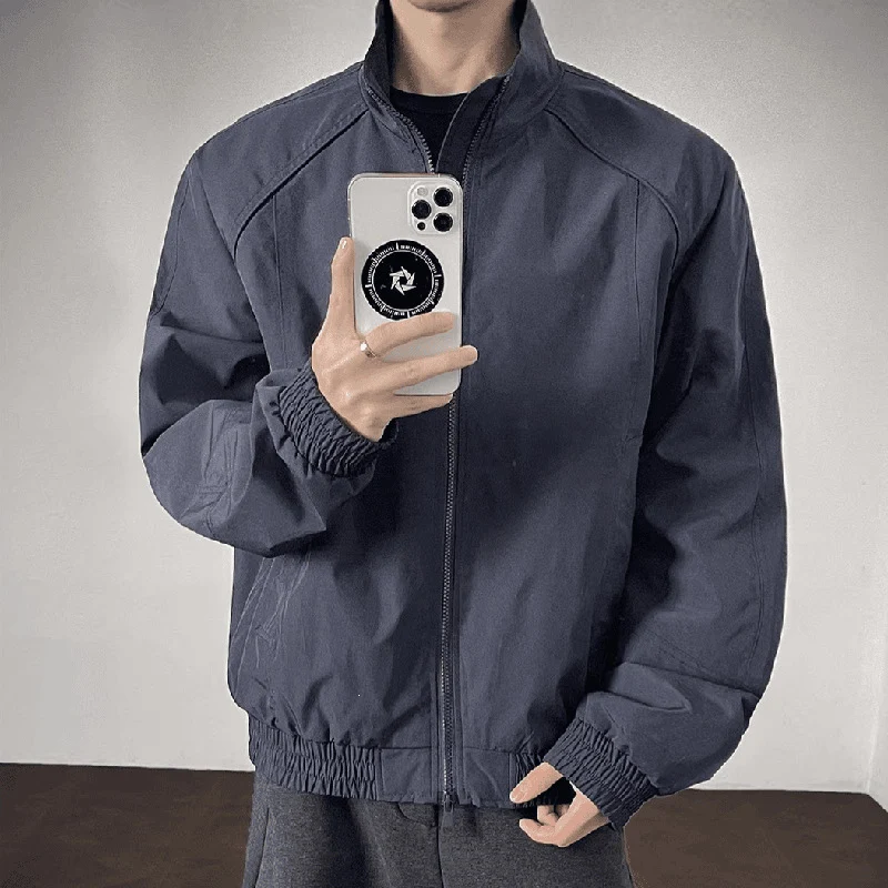 Herren Leichte Utility-Trainingsjacke mit Stehkragen, Zwei-Wege-Reißverschluss und elastischem Bund Nord Taschen