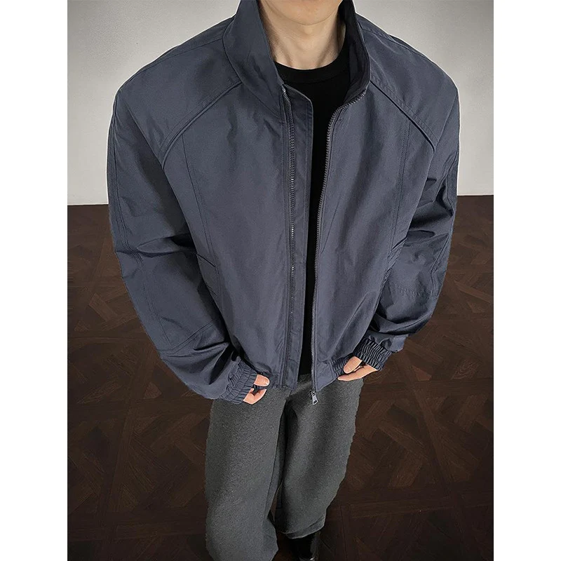 Herren Leichte Utility-Trainingsjacke mit Stehkragen, Zwei-Wege-Reißverschluss und elastischem Bund Nord Taschen