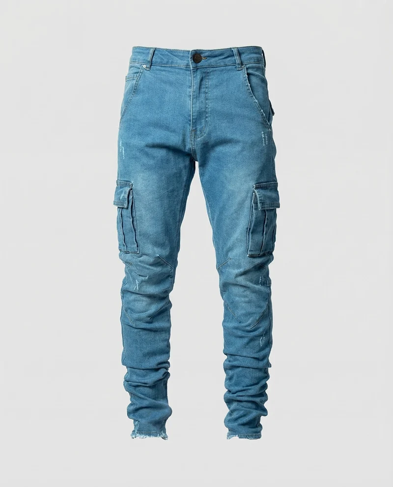 Herren Cargo Hose Stretch Denim