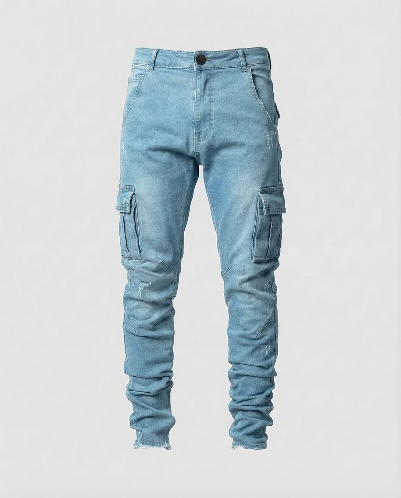 Herren Cargo Hose Stretch Denim
