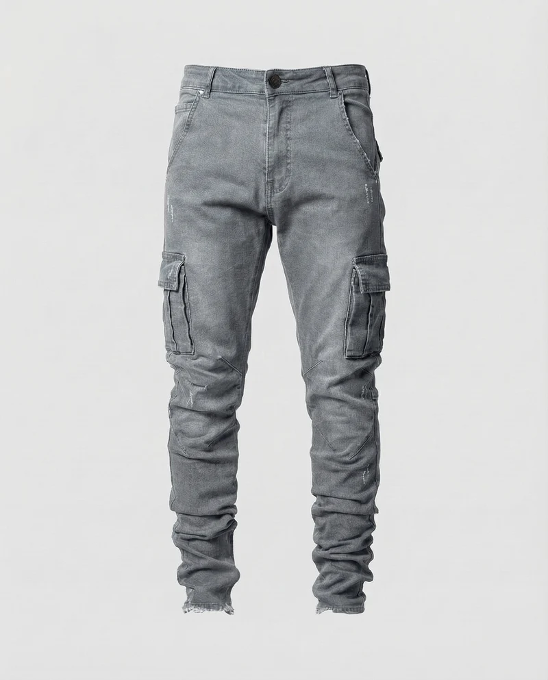 Herren Cargo Hose Stretch Denim