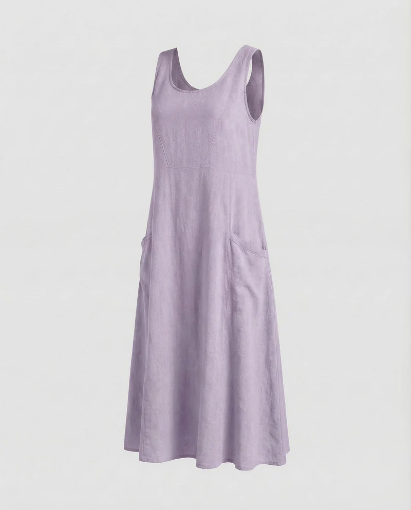 Damen Swing-Kaftankleid Großzügige Seitentaschen