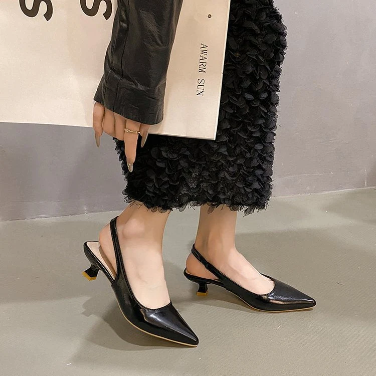 Damen Slingback-Pumps mit spitzer Zehenpartie und modischem Blockabsatz Nord Taschen
