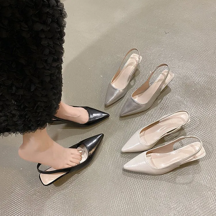Damen Slingback-Pumps mit spitzer Zehenpartie und modischem Blockabsatz Nord Taschen