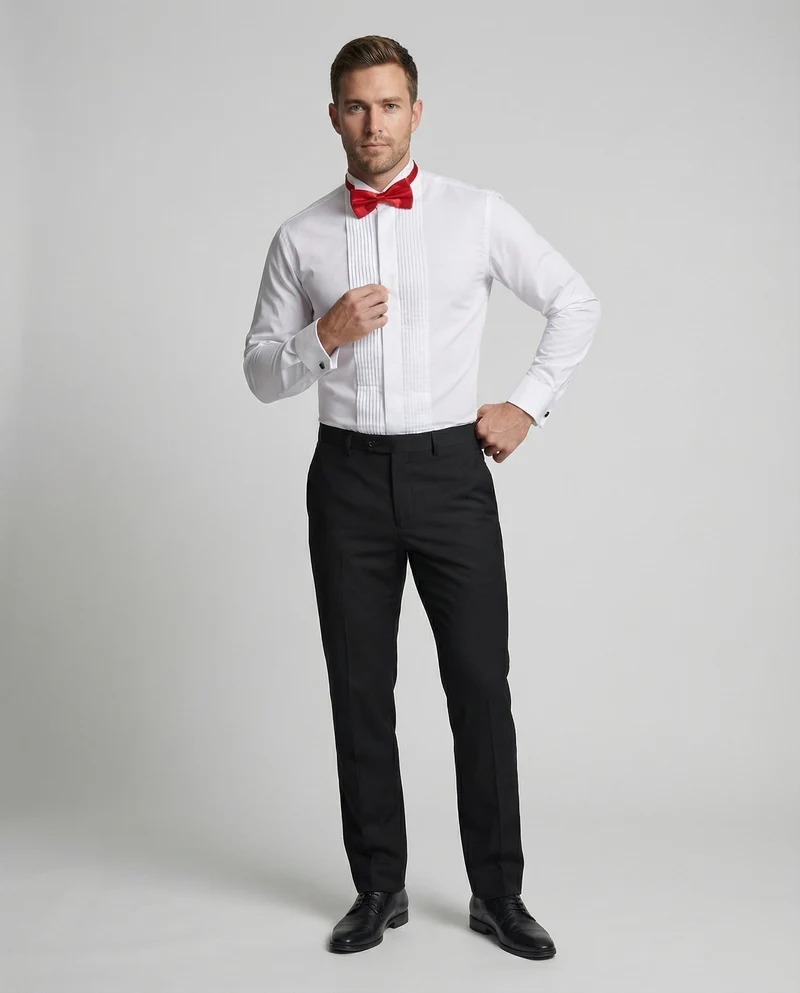 Herren elegantes Smokinghemd mit Biesenfront Avellé